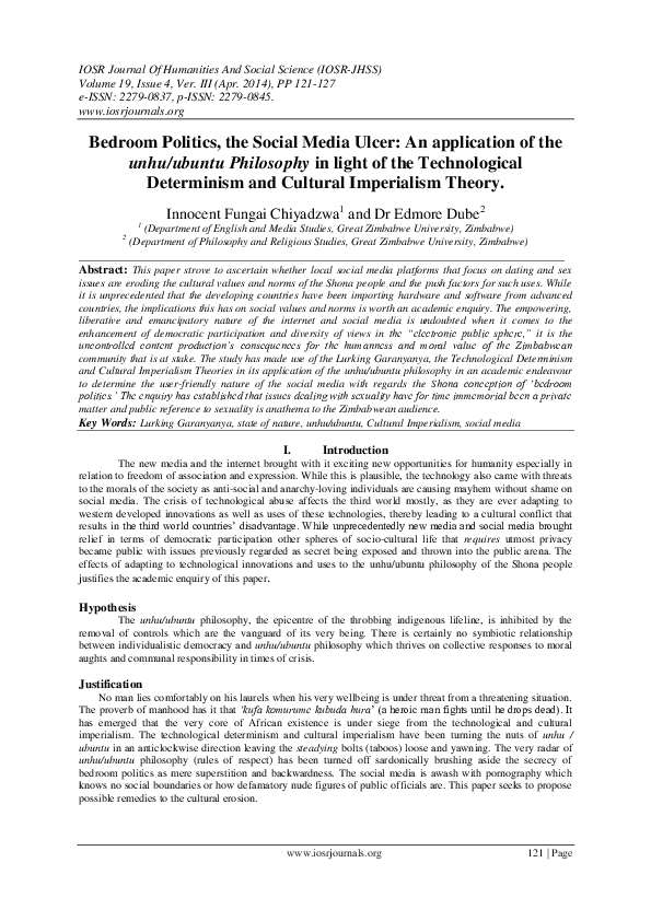 (PDF) Bedroom Politics, the Social Media Ulcer: An application of the ...