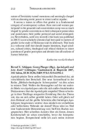 (PDF) Bernd U. Schipper, Plasger (Hg.), Apokalyptik und kein Ende