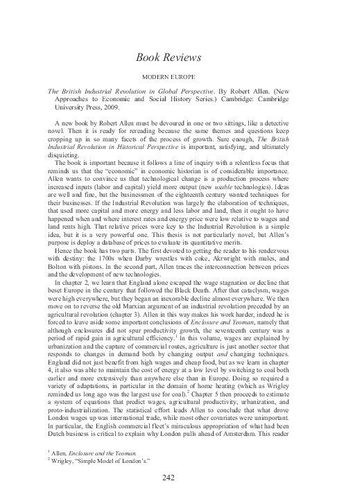 (PDF) The British industrial revolution in global perspective - By ...