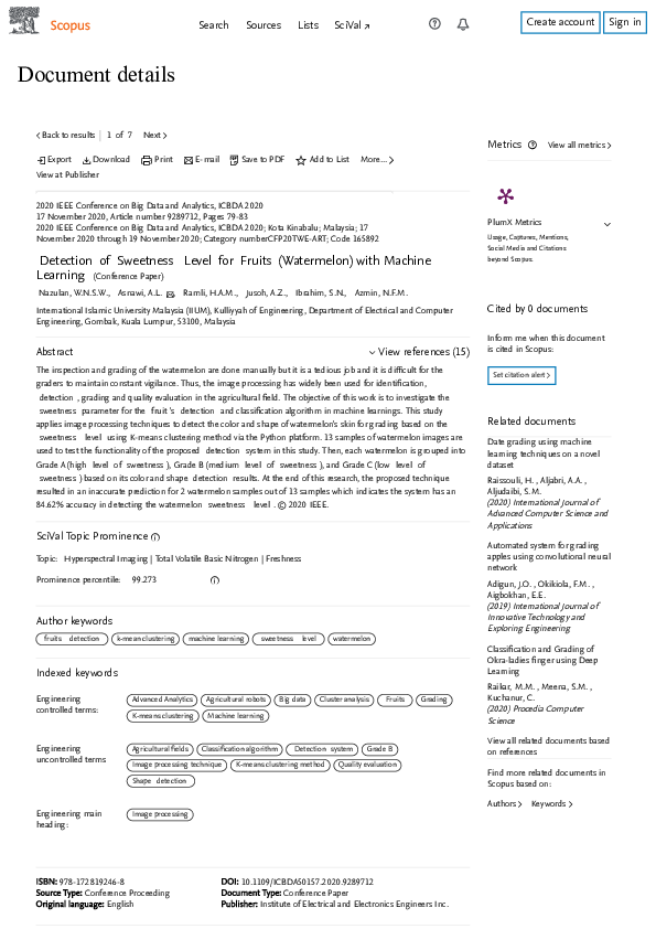 (PDF) Detection of Sweetness Level for Fruits (Watermelon) With Machine ...