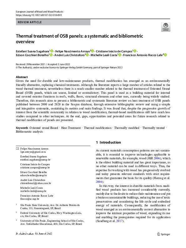 (PDF) Thermal treatment of OSB panels: a systematic and bibliometric ...