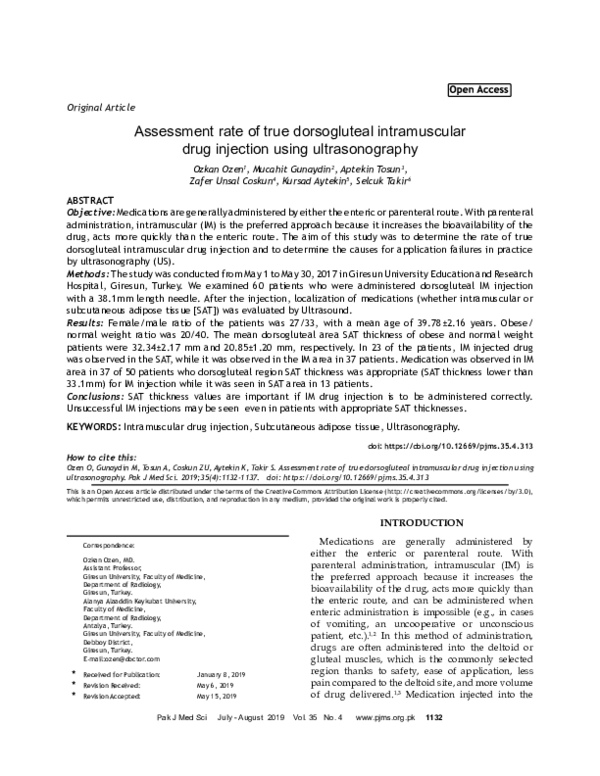(PDF) Assessment rate of true dorsogluteal intramuscular drug injection ...