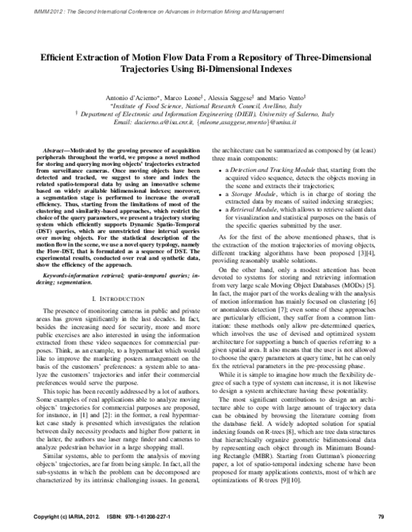 (PDF) Efficient Extraction of Motion Flow Data From a Repository of