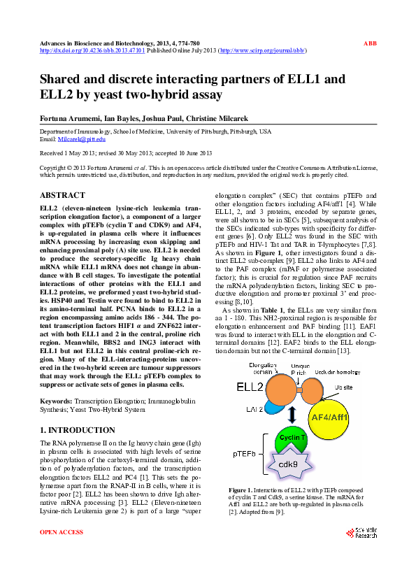 (PDF) Shared and discrete interacting partners of ELL1 and ELL2 by ...