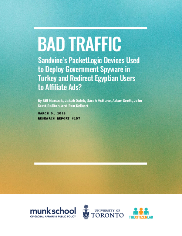 (PDF) Bad Traffic: Sandvine’s PacketLogic Devices Used to Deploy ...