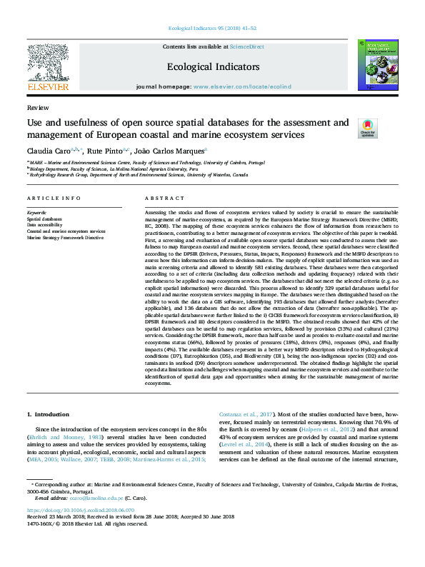 (PDF) Use and usefulness of open source spatial databases for the ...