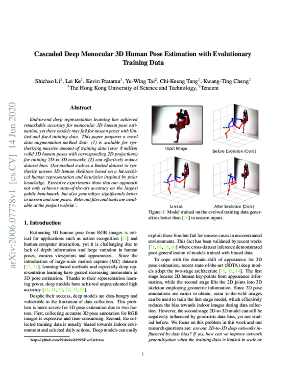 (PDF) Cascaded Deep Monocular 3D Human Pose Estimation With ...