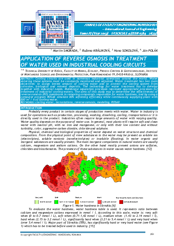 (PDF) Application of Reverse Osmosis in Treatment of Water Used in ...