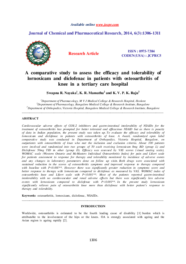 (PDF) A comparative study to assess the efficacy and tolerability of ...