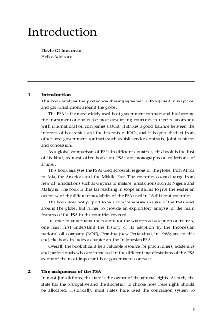 (PDF) Introduction: Production Sharing Agreements: A Global Legal Handbook
