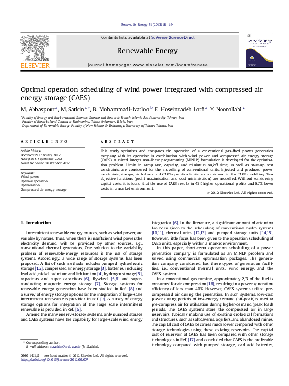 (PDF) Optimal operation scheduling of wind power integrated with ...