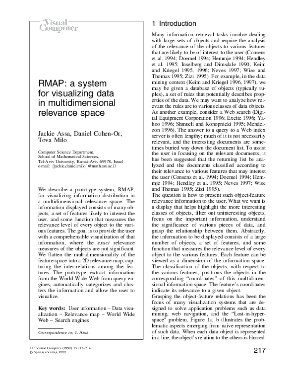 (PDF) RMAP: a system for visualizing data in multidimensional relevance ...