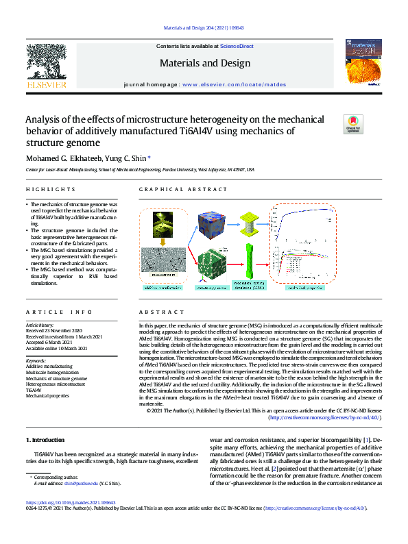 (PDF) Analysis of the effects of microstructure heterogeneity on the ...