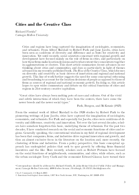 (PDF) Cities and the Creative Class | Anna Delgado - Academia.edu