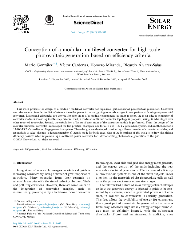 (PDF) Conception of a modular multilevel converter for high-scale ...