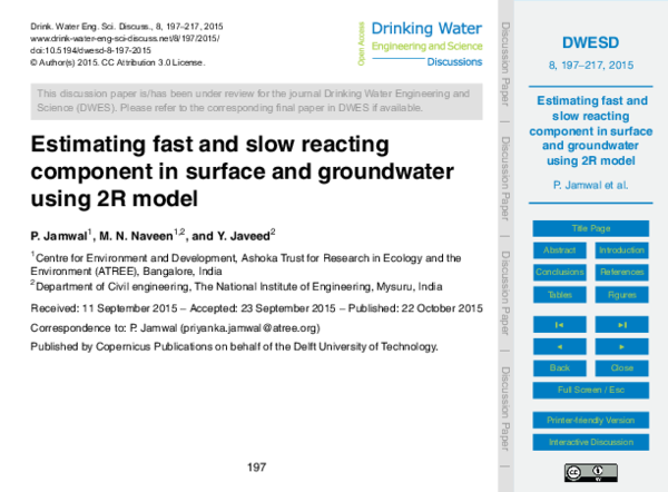 (PDF) Estimating fast and slow reacting component in surface and ...
