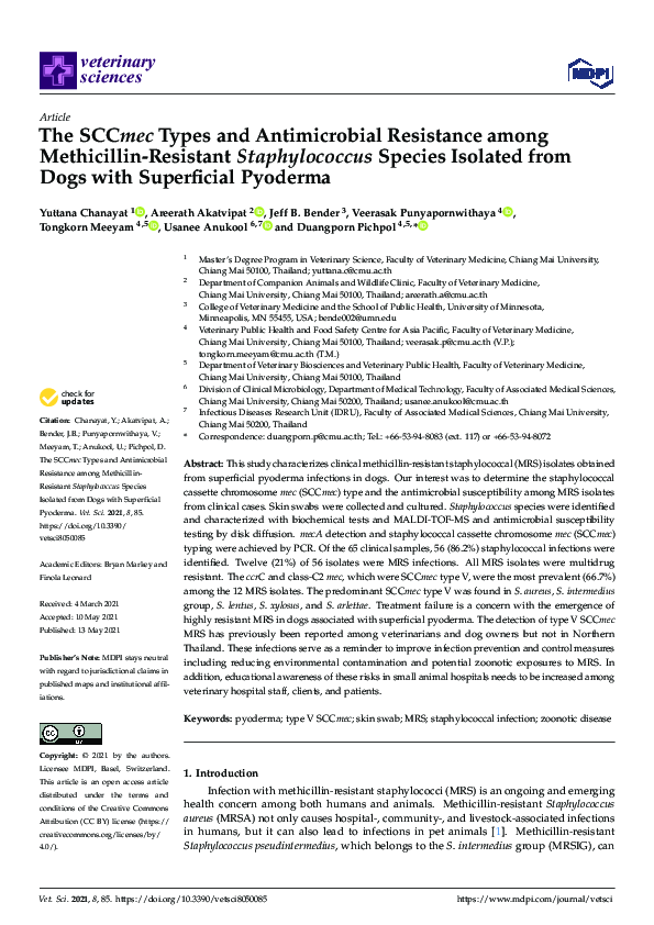 (PDF) The SCCmec Types and Antimicrobial Resistance among Methicillin ...