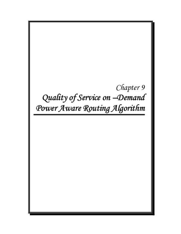 (PDF) Quality of Service On-demand Power Aware Routing Algorithm for ...
