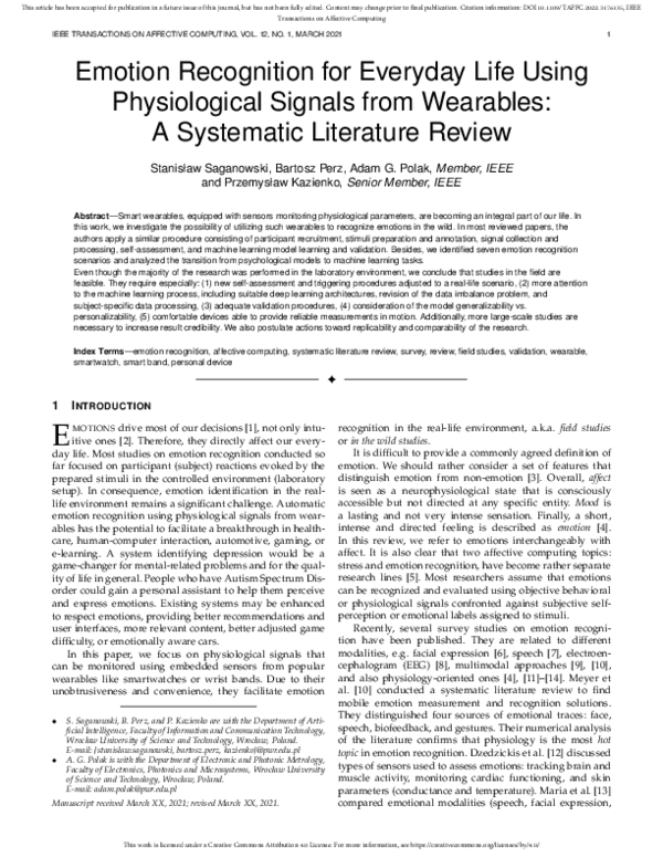 (PDF) Emotion Recognition for Everyday Life Using Physiological Signals ...
