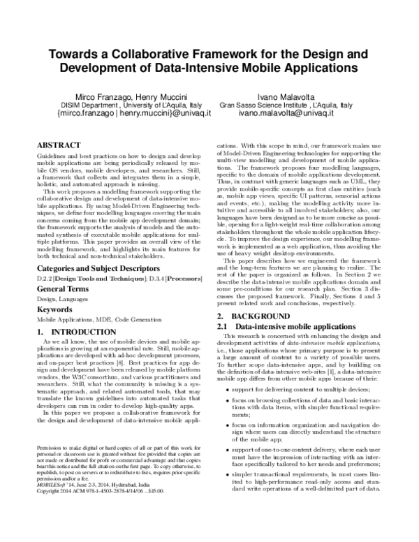 (PDF) Towards a collaborative framework for the design and development ...