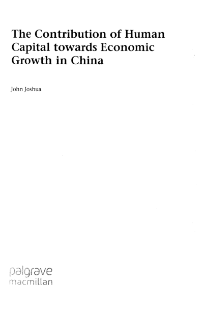 (PDF) The Contribution of Human Capital Towards Economic Growth in China