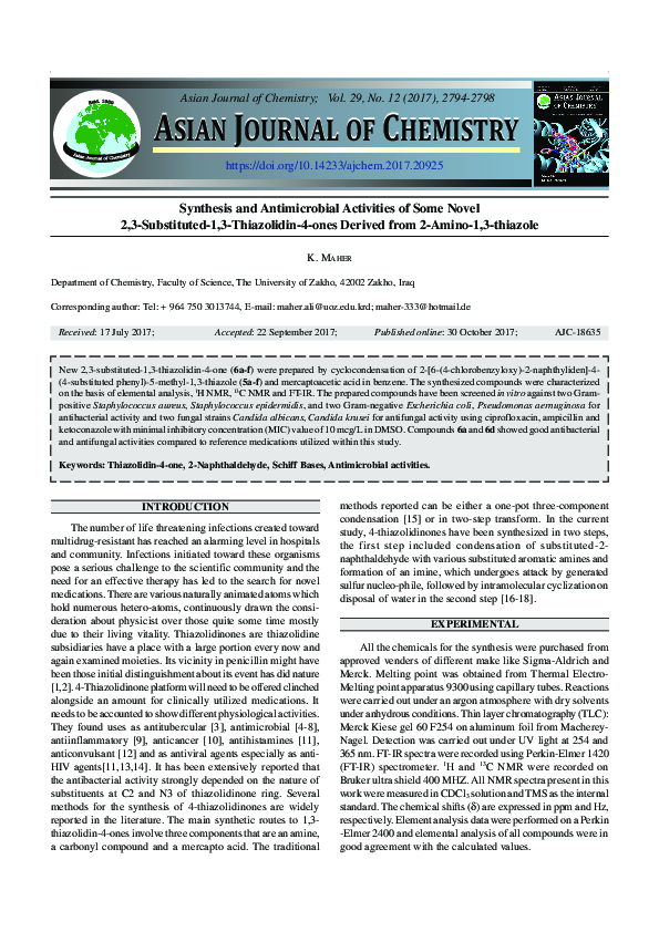 (PDF) Synthesis and Antimicrobial Activities of Some Novel 2,3 ...