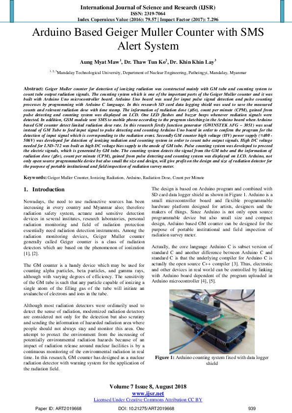 (PDF) Arduino Based Geiger Muller Counter with SMS Alert System Thaw