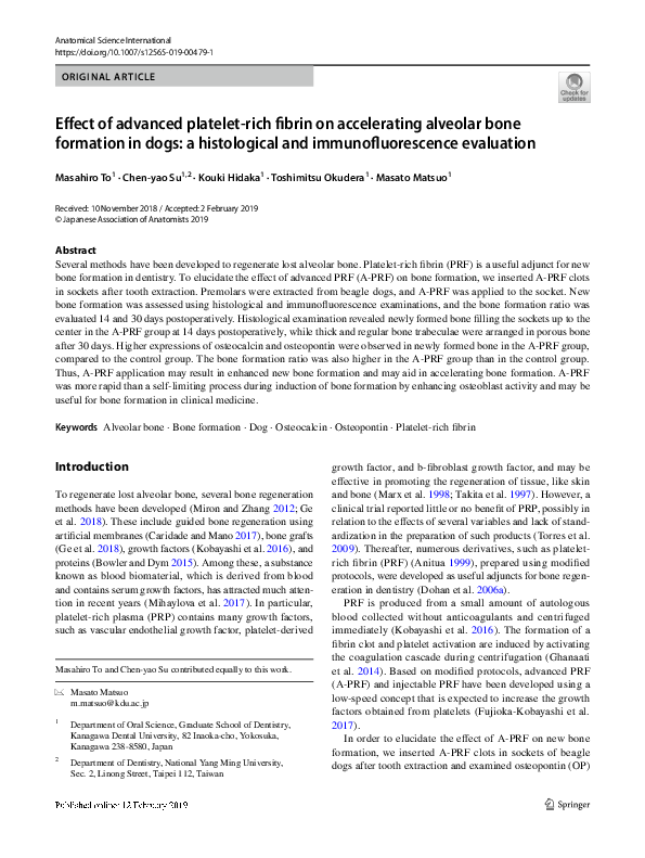 (PDF) Effect of advanced platelet-rich fibrin on accelerating alveolar ...