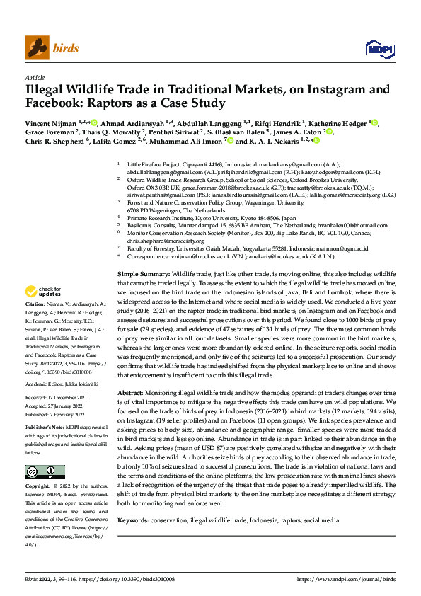 (PDF) Illegal Wildlife Trade in Traditional Markets, on Instagram and ...