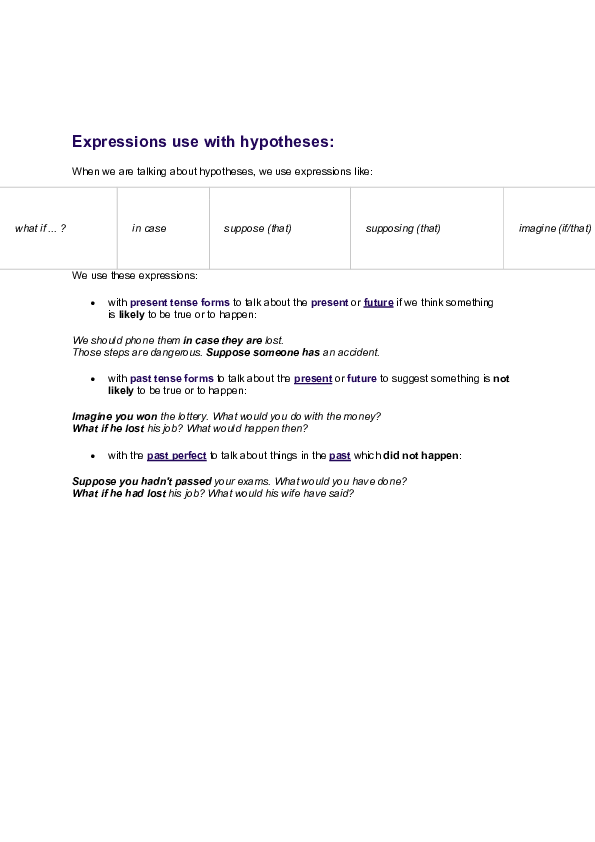 (PDF) Expressions use with hypotheses