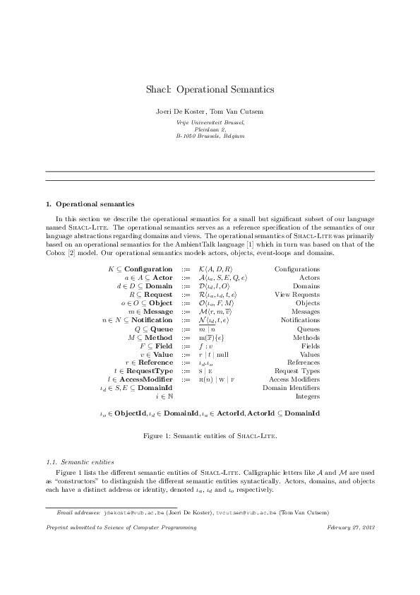 (PDF) Shacl: Operational Semantics