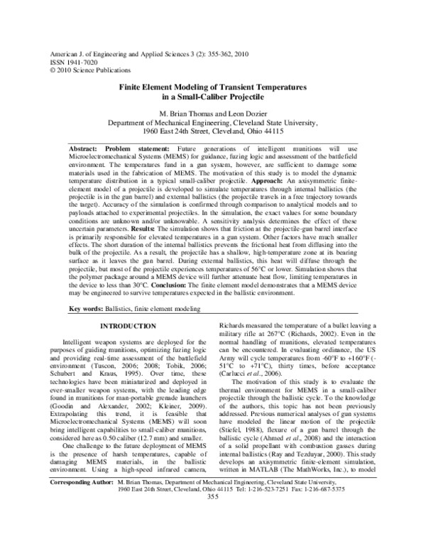 (PDF) Finite Element Modeling of Transient Temperature and Residual ...