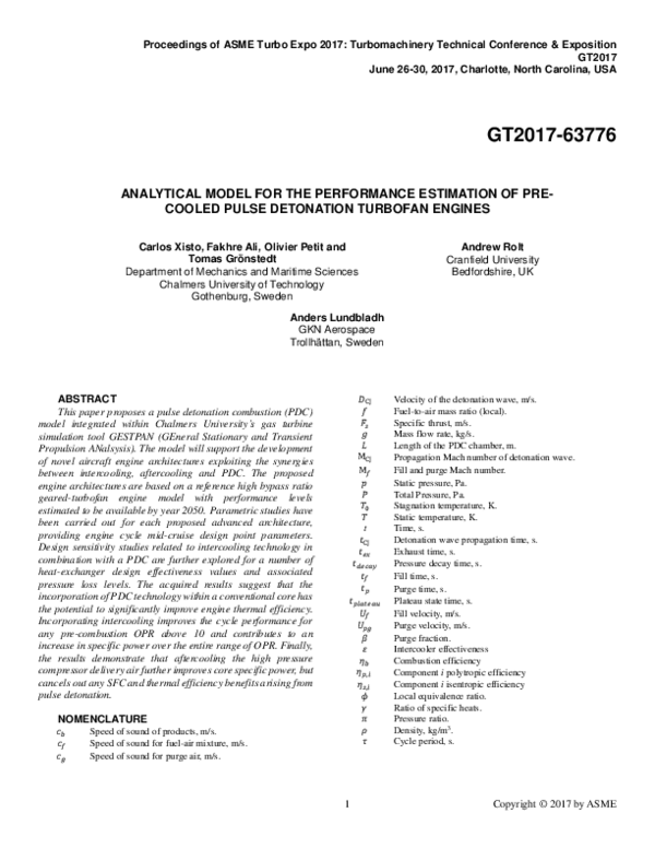 (PDF) Analytical Model for the Performance Estimation of Pre-Cooled ...