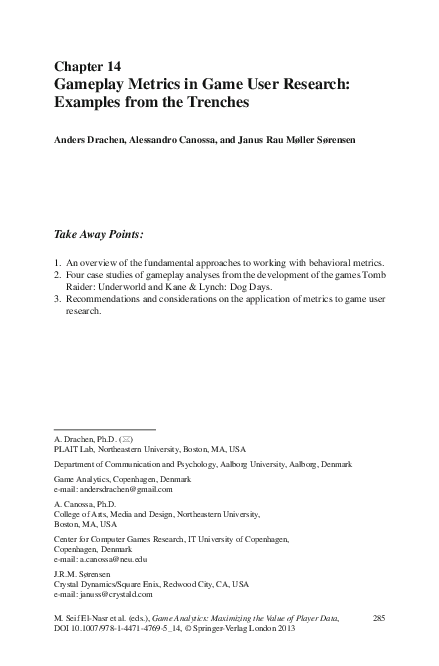 (PDF) Four case studies of gameplay analyses from the development of ...