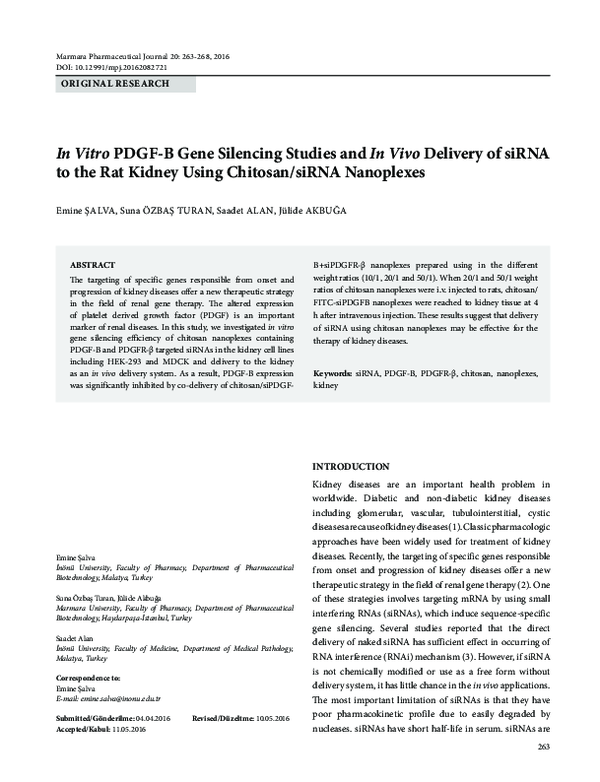 (PDF) In vitro PDGF-B gene silencing studies and In vivo delivery of ...
