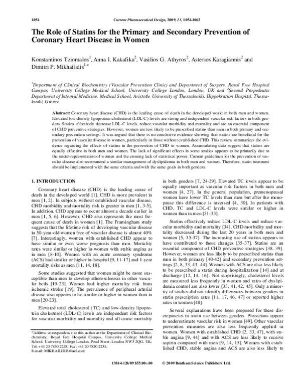 (PDF) The Role of Statins for the Primary and Secondary Prevention of ...