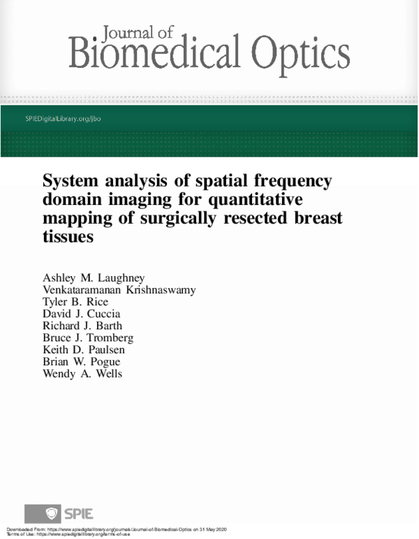 (PDF) System analysis of spatial frequency domain imaging for ...