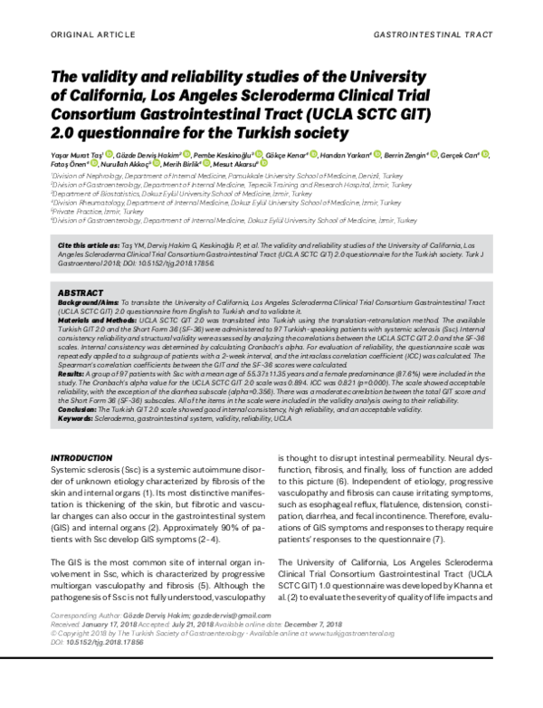 (PDF) The validity and reliability studies of the University of ...