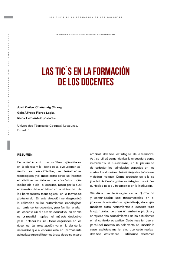 (PDF) Las TIC’S en la formación de los docentes