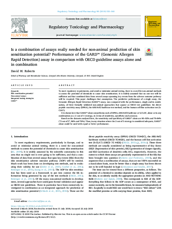 (PDF) Is a combination of assays really needed for non-animal ...