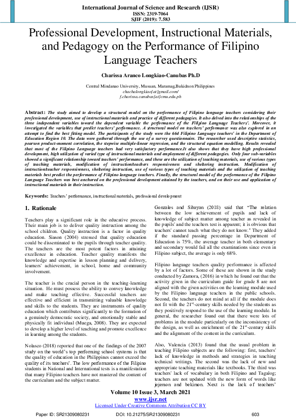 (PDF) Professional Development, Instructional Materials, and Pedagogy ...