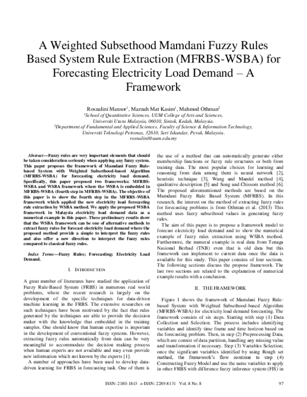 (PDF) A Weighted Subsethood Mamdani Fuzzy Rules Based System Rule ...