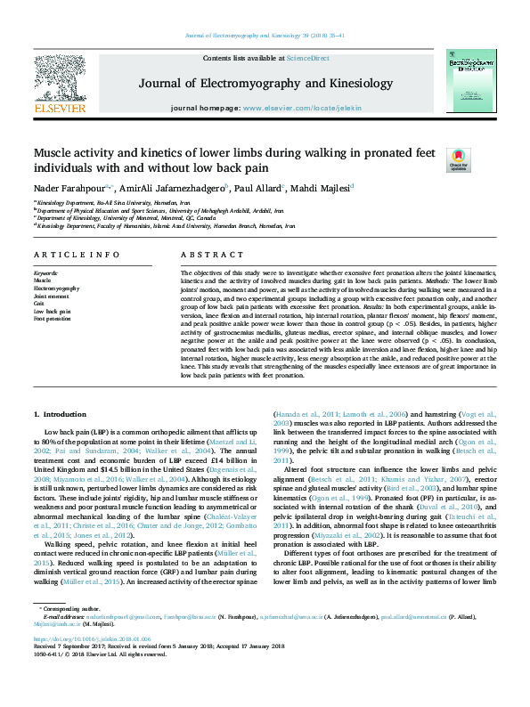 (PDF) Muscle activity and kinetics of lower limbs during walking in ...