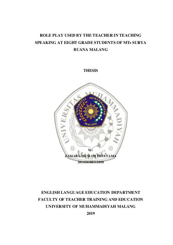 (PDF) ROLE PLAY USED BY THE TEACHER IN TEACHING SPEAKING AT EIGHT GRADE ...