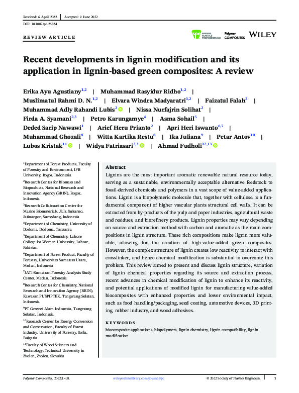 Pdf Recent Developments In Lignin Modification And Its Application In Lignin Based Green Pdf Recent Developments In Lignin Modification And Its Application In Lignin Based Green