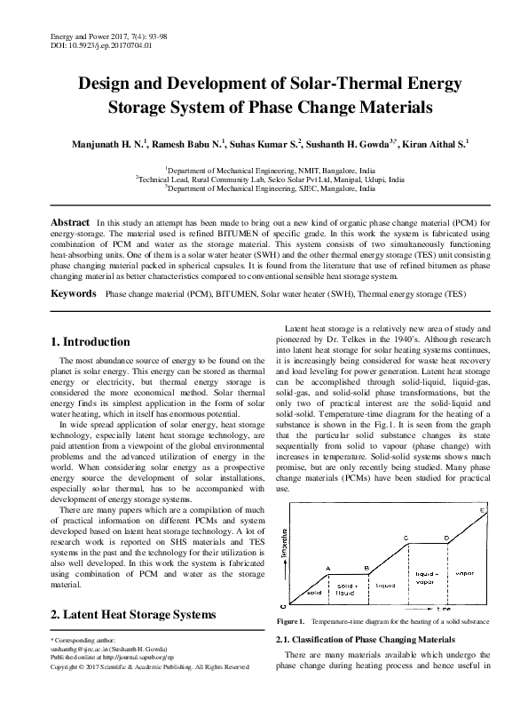 (PDF) Design and Development of SolarThermal Energy Storage System of