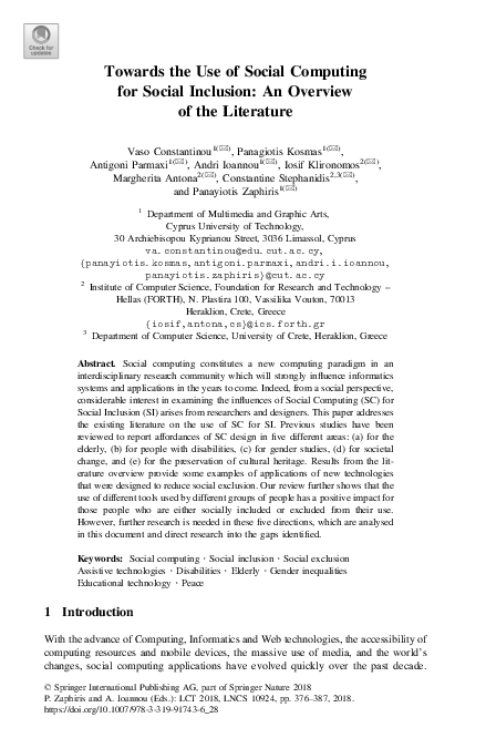(PDF) Towards the Use of Social Computing for Social Inclusion: An ...