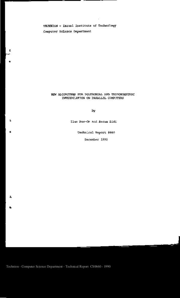 (PDF) New algorithms for polynomial and trigonometric interpolation on ...