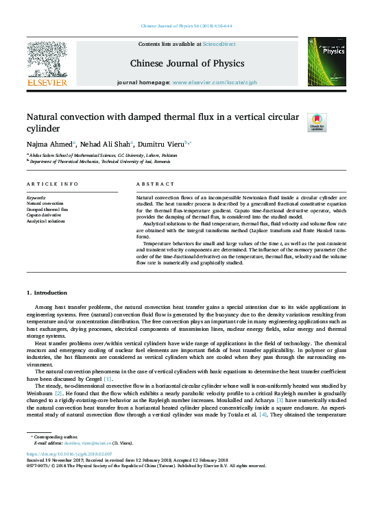 (PDF) Natural convection with damped thermal flux in a vertical ...