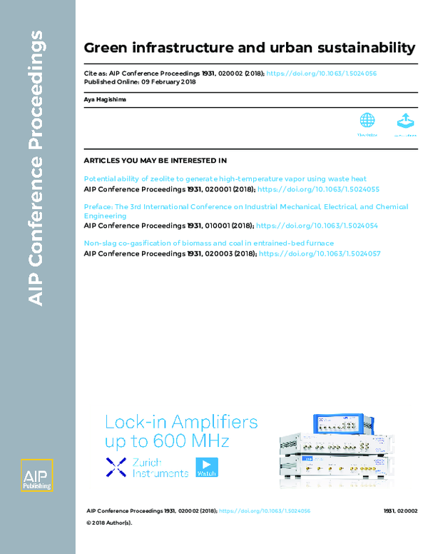 (PDF) Green infrastructure and urban sustainability
